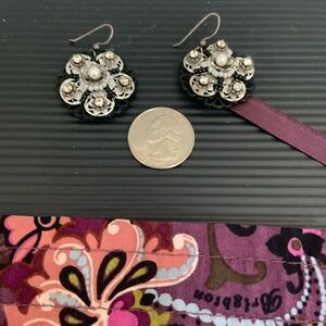 Brighton Black and Silver Floral Earrings